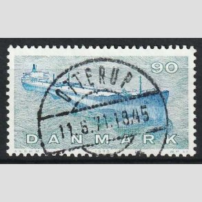 FRIM�RKER DANMARK | 1970 - AFA 506 - Dansk Skibsfart - 90 �re bl�gr�n/bl� - Lux Stemplet Otterup