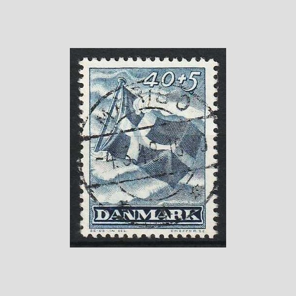 FRIM�RKER DANMARK | 1947 - AFA 301 - Modstandsbev�gelsen - 40 + 5 �re bl� - Lux Stemplet Maribo