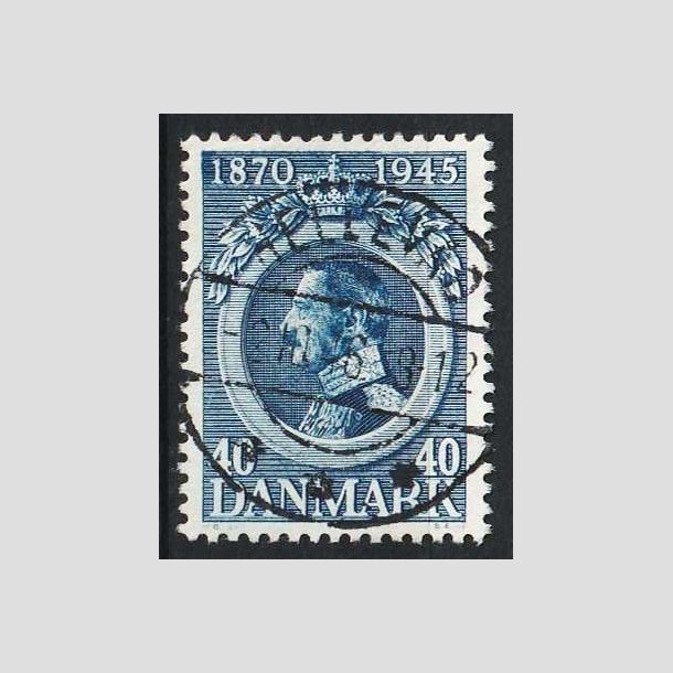 FRIM�RKER DANMARK | 1945 - AFA 292 - Chr. X 75 �r 40 �re bl� - Pragt Stemplet Hellevad