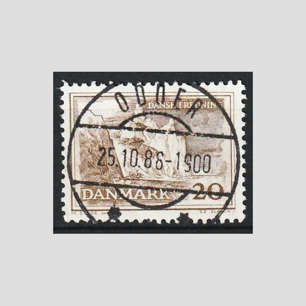 FRIM�RKER DANMARK | 1962 - AFA 411 - M�ns klint - 20 �re gr�brun - Pragt Stemplet Odder