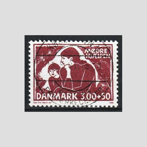 FRIM�RKER DANMARK | 1988 - AFA 917 - M�drehj�lpen - 3,00 Kr. + 50 �re r�dbrun - Pragt Stemplet 