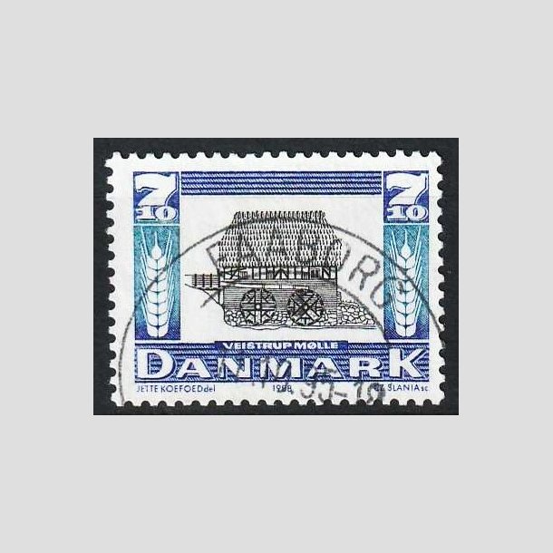 FRIM�RKER DANMARK | 1988 - AFA 920 - Gamle m�ller - 7,10 Kr. m�rkbl�/bl�/sort - Lux Stemplet Faaborg
