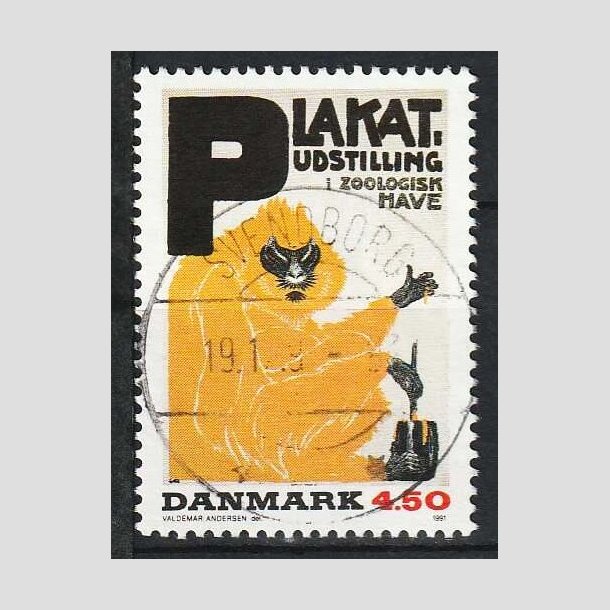FRIM�RKER DANMARK | 1991 - AFA 1000 - Dansk Plakatkunst - 4,50 Kr. - Pragt Stemplet Svendborg