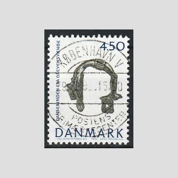 FRIM�RKER DANMARK | 1992 - AFA 1008 - Nationalmuseets samlinger - 4,50 Kr. bl�/gr�n - Lux Stemplet
