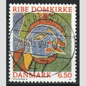 FRIM�RKER DANMARK | 1987 - AFA 881 - Ribe Domkirke - 6,50 Kr. flerfarvet - Pragt Stemplet 