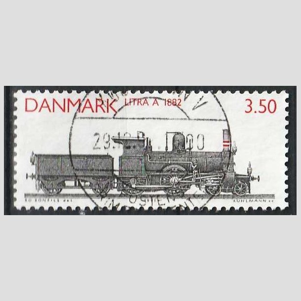 FRIM�RKER DANMARK | 1991 - AFA 986 - Lokomotiver - 3,50 Kr. r�d/sort - Pragt Stemplet