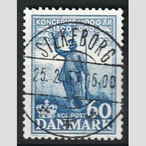 FRIM�RKER DANMARK | 1953-56 - AFA 355 - Kongeriget 1000 �r - 60 �re bl� - Lux Stemplet Silkeborg