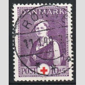 FRIM�RKER DANMARK | 1939 - AFA 252 - Dronning Alexandrine R�de Kors - 10 + 5 �re - Pragt Stemplet