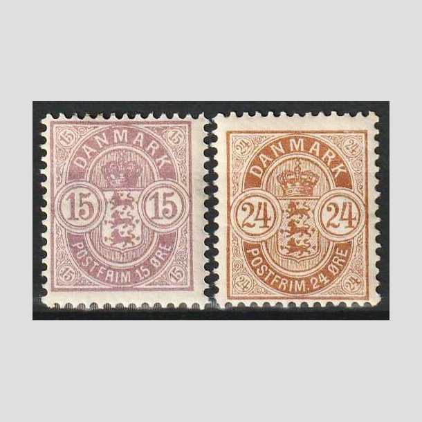 FRIM�RKER DANMARK | 1901-02 - AFA 38+39 - 15 + 24 �re - Ubrugt