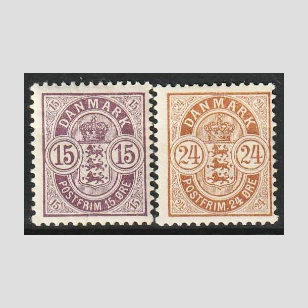 FRIM�RKER DANMARK | 1901-02 - AFA 38+39 - 15 + 24 �re - Ubrugt