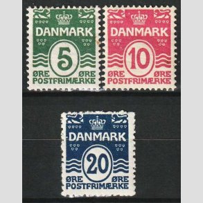 FRIM�RKER DANMARK | 1912 - AFA 64-66 - B�lgelinie 5,10,20 �re - Ubrugt