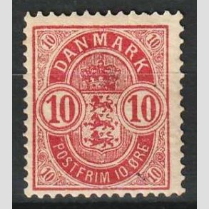 FRIM�RKER DANMARK | 1884-85 - AFA 35 - 10 �re r�d - Ubrugt