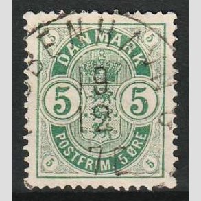 FRIM�RKER DANMARK | 1882 - AFA 32 - 5 �re gr�n 