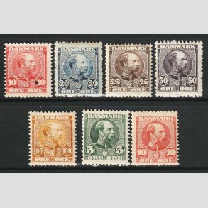 FRIM�RKER DANMARK | 1904-06 - AFA 47-53 - Chr. IX s�t i hovednumre - Ubrugt