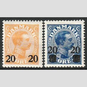 FRIM�RKER DANMARK | 1926 - AFA 152,153 - 20 20/30 �re + 20 20/40 �re provisorier - Ubrugt