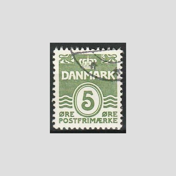FRIM�RKER DANMARK | 1937-38 - AFA 234 - B�lgelinie 5 �re gr�gr�n - Stemplet