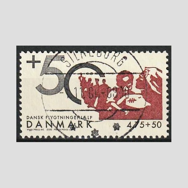 FRIM�RKER DANMARK | 2006 - AFA 1459 - Dansk flygtningehj�lp - 4,75+0,50 Kr. Afrika - Lux Stemplet Silkeborg