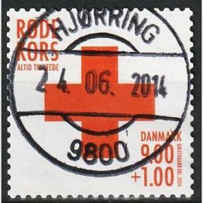 FRIM�RKER DANMARK | 2014 - AFA 1782 - R�de Kors - 9,00 + 1,00 Kr. r�d - Pragt Stemplet
