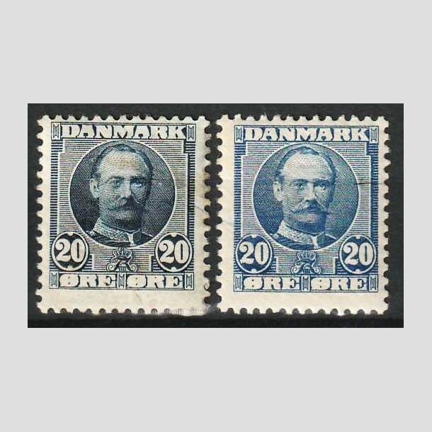 FRIM�RKER DANMARK | 1907 - AFA 56+56a - Frederik VIII 20 �re i begge udgaver - Ubrugt