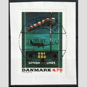 FRIM�RKER DANMARK | 1991 - AFA 1001 - Dansk Plakatkunst - 4,75 Kr. p� klip - Lux Stemplet �lstykke