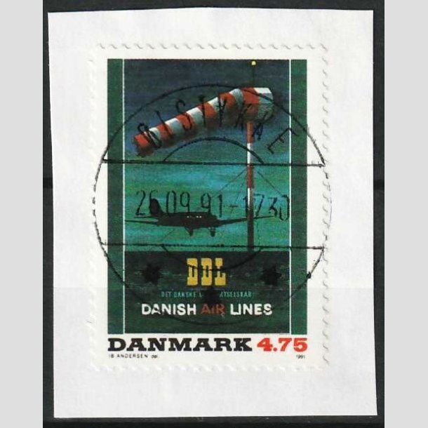 FRIM�RKER DANMARK | 1991 - AFA 1001 - Dansk Plakatkunst - 4,75 Kr. p� klip - Lux Stemplet �lstykke