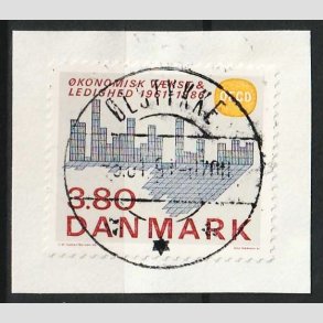 FRIM�RKER DANMARK | 1986 - AFA 875 - OEDC 25 �r - 3,80 Kr. flerfarvet klip - Lux Stemplet �lstykke