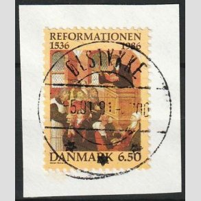 FRIM�RKER DANMARK | 1986 - AFA 874 - Reformationen - 6,50 Kr. flerfarvet klip - Lux Stemplet �lstykke