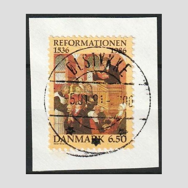 FRIM�RKER DANMARK | 1986 - AFA 874 - Reformationen - 6,50 Kr. flerfarvet klip - Lux Stemplet �lstykke