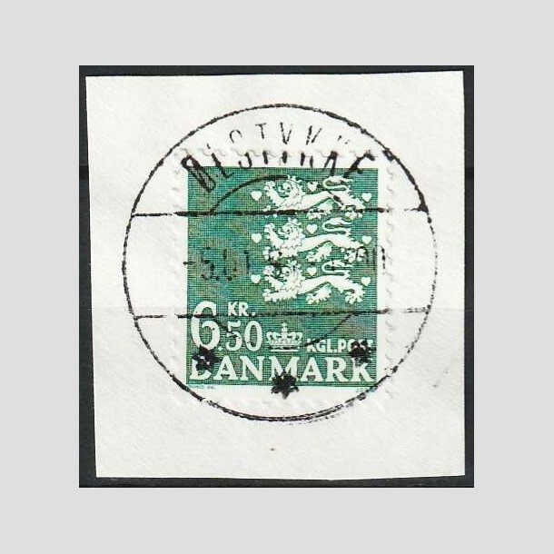 FRIM�RKER DANMARK | 1986 - AFA 847 - Rigsv�ben - 6,50 Kr. gr�n klip - Lux Stemplet �lstykke