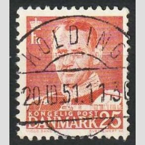 FRIM�RKER DANMARK | 1950 - AFA 321 - Fr. IX 25 �re r�d - Lux Stemplet Kolding