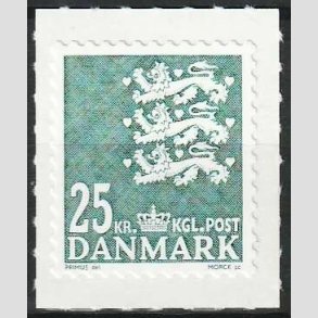 FRIM�RKER DANMARK | 2010 - AFA 402E - Lille Rigsv�ben - 25,00 Kr. m�rkegr�n - Postfrisk