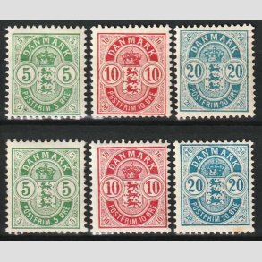 FRIM�RKER DANMARK | 1895-1904 - AFA 34B-36C - S�t B+C - Ubrugt