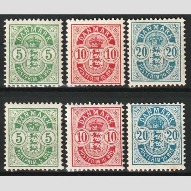 FRIM�RKER DANMARK | 1895-1904 - AFA 34B-36C - S�t B+C - Ubrugt