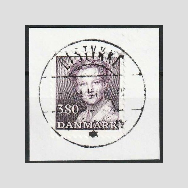 FRIM�RKER DANMARK | 1988 - AFA 897 - Dronning Margrethe - 3,80 Kr. brunviolet, klip - Lux Stemplet �lstykke