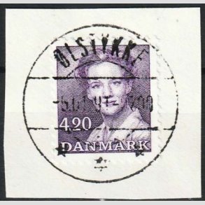 FRIM�RKER DANMARK | 1989 - AFA 926 - Dronning Margrethe - 4,20 Kr. m�rkviolet, klip - Lux Stemplet �lstykke