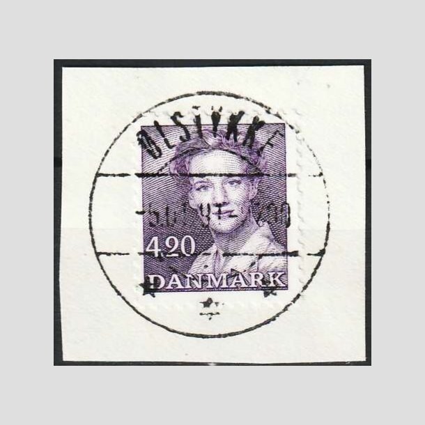 FRIM�RKER DANMARK | 1989 - AFA 926 - Dronning Margrethe - 4,20 Kr. m�rkviolet, klip - Lux Stemplet �lstykke