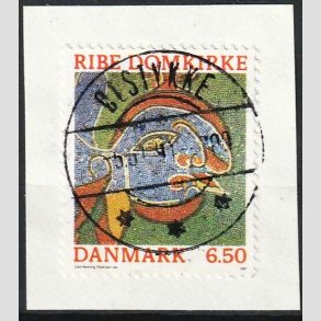 FRIM�RKER DANMARK | 1987 - AFA 881 - Ribe Domkirke - 6,50 Kr. flerfarvet, klip - Lux stemplet �lstykke