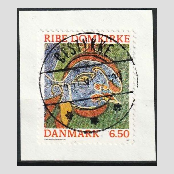 FRIM�RKER DANMARK | 1987 - AFA 881 - Ribe Domkirke - 6,50 Kr. flerfarvet, klip - Lux stemplet �lstykke