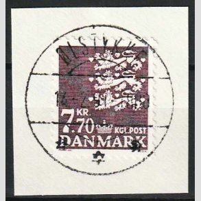 FRIM�RKER DANMARK | 1989 - AFA 929 - Rigsv�ben - 7,70 Kr. m�rklilla, klip - Lux Stemplet �lstykke