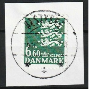 FRIM�RKER DANMARK | 1988 - AFA 900 - Rigsv�ben - 6,60 Kr. gr�n, klip - Lux Stemplet �lstykke