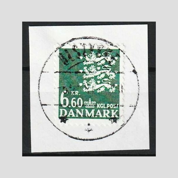 FRIM�RKER DANMARK | 1988 - AFA 900 - Rigsv�ben - 6,60 Kr. gr�n, klip - Lux Stemplet �lstykke