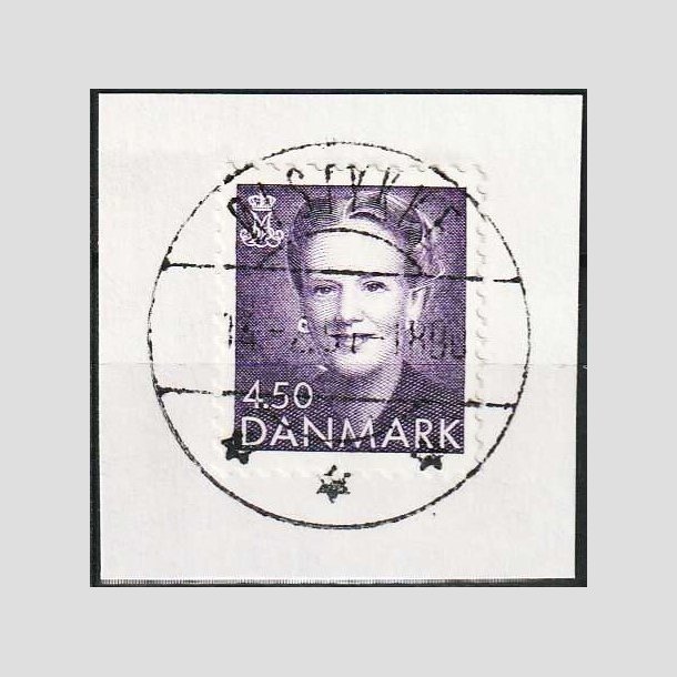 FRIM�RKER DANMARK | 1991 - AFA 983 - Dronning Margrethe - 4,50 Kr. violet, klip - Lux Stemplet (Udgivelsesdagen)