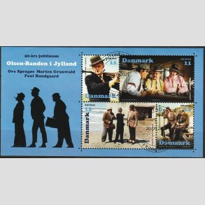 FRIM�RKER DANMARK | 2021 - AFA 2034 - Olsenbanden i Jylland 50 �r. - 44,00 kr. Miniark - Stemplet
