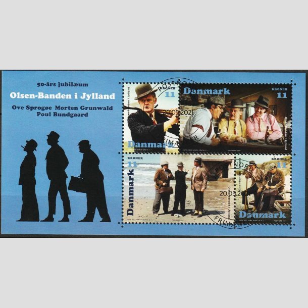 FRIM�RKER DANMARK | 2021 - AFA 2034 - Olsenbanden i Jylland 50 �r. - 44,00 kr. Miniark - Stemplet
