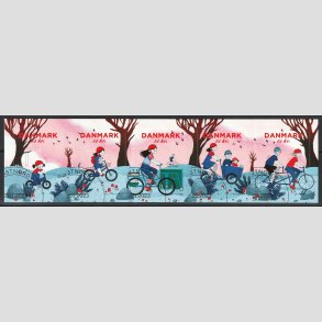 FRIM�RKER DANMARK | 2022 - AFA 2089-93 - Hverdagscykler - komplet 5-stribe - P�nt stemplet