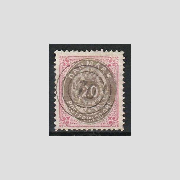 FRIM�RKER DANMARK | 1875 - AFA 28y - 20 �re r�d/gr� - Lux Stemplet 70 (Svendborg)