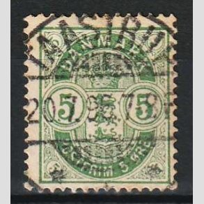 FRIM�RKER DANMARK | 1895 - AFA 34B - 5 �re gr�n - Lux Stemplet Taastrup