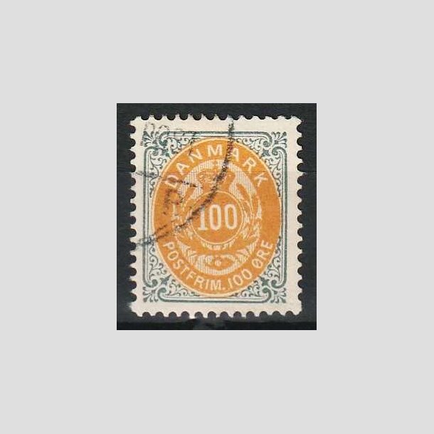 FRIM�RKER DANMARK | 1895 - AFA 31By - 100 �re gr�/gul - Flot Stemplet