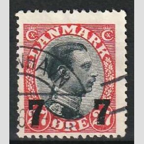 FRIM�RKER DANMARK | 1926 - AFA 158 - 7 7/27 �re r�d/sort provisorier - Stemplet