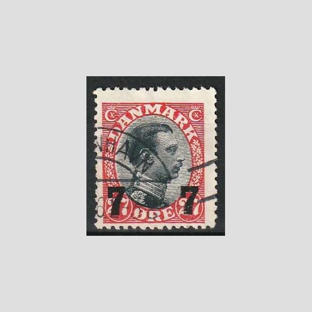 FRIM�RKER DANMARK | 1926 - AFA 158 - 7 7/27 �re r�d/sort provisorier - Stemplet